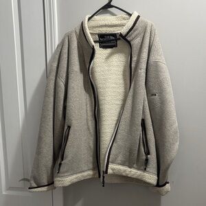 The North Face Men's Zip Up Sweater - Beige and Cream